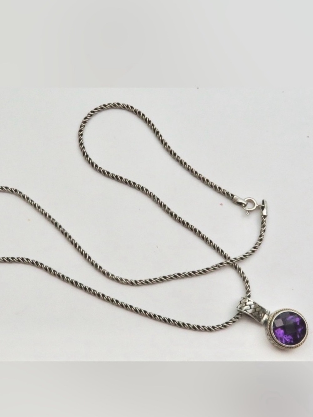 EFFY BH .925 Sterling Silver & 18K Amethyst pendant on EFFY sterling chain 18”